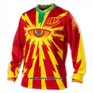 2020 Motocross Ciclismo Maglie TLD Manica Lunga Rosso Giallo