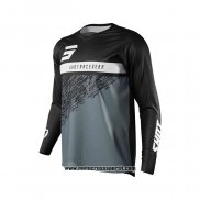 2021 Shot Motocross Ciclismo Maglie Manica Lunga Nero Grigio