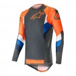 2020 Motocross Ciclismo Maglie Alpinestars Manica Lunga Arancione