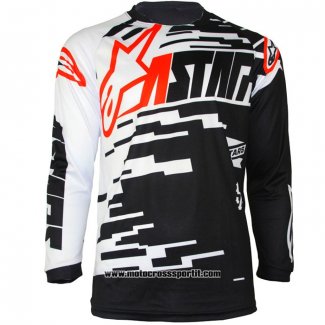 2020 Motocross Ciclismo Maglie Alpinestars Manica Lunga Nero Bianco