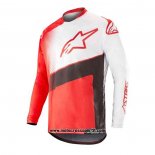 2020 Motocross Ciclismo Maglie Alpinestars Manica Lunga Rosso Bianco