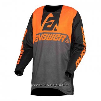 2020 Motocross Ciclismo Maglie Answer Manica Lunga Arancione Grigio