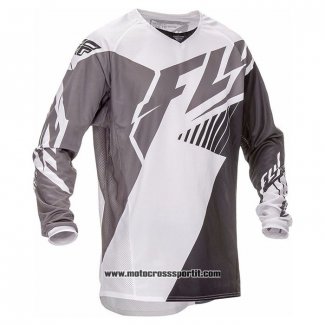 2020 Motocross Ciclismo Maglie FLY Manica Lunga Grigio Bianco