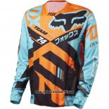 2020 Motocross Ciclismo Maglie FOX Manica Lunga Arancione Blu