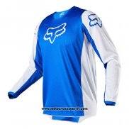 2020 Motocross Ciclismo Maglie FOX Manica Lunga Bianco Blu