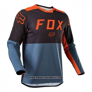 2020 Motocross Ciclismo Maglie FOX Manica Lunga Nero Spento Blu