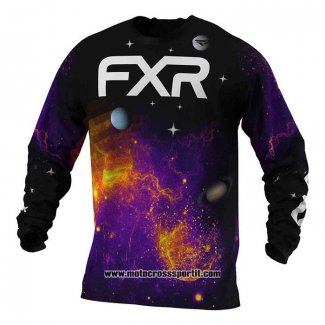 2020 Motocross Ciclismo Maglie FXR Manica Lunga Nero Viola