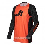 2020 Motocross Ciclismo Maglie Just 1 Manica Lunga Arancione Nero