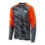 2020 Motocross Ciclismo Maglie KTM Manica Lunga Grigio Arancione