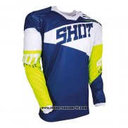 2020 Motocross Ciclismo Maglie Shot Manica Lunga Blu