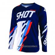 2020 Motocross Ciclismo Maglie Shot Manica Lunga Blu