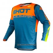 2020 Motocross Ciclismo Maglie Shot Manica Lunga Blu