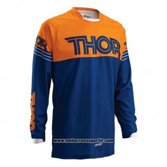 2020 Motocross Ciclismo Maglie Thor Manica Lunga Blu