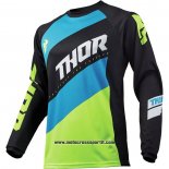 2020 Motocross Ciclismo Maglie Thor Manica Lunga Blu Nero