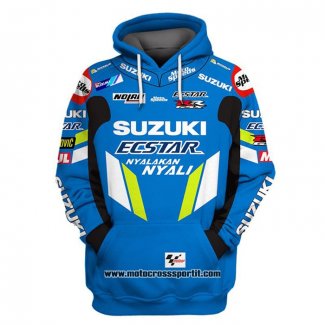 2020 Motocross Ciclismo Maglione Suzuki Manica Lunga Blu