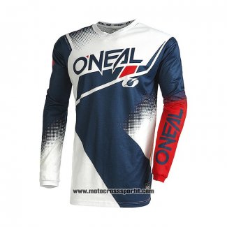 2021 Oneal Motocross Ciclismo Maglie Manica Lunga Blu Bianco