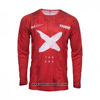 2021 Thor Motocross Ciclismo Maglie Manica Lunga Rosso