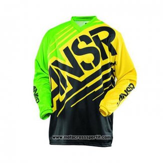 2020 Motocross Ciclismo Maglie ANSR Manica Lunga Nero Giallo