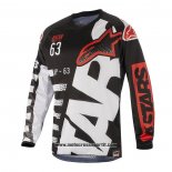 2020 Motocross Ciclismo Maglie Alpinestars Manica Lunga Nero Bianco