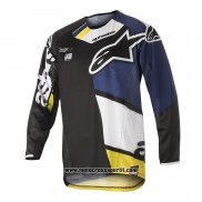 2020 Motocross Ciclismo Maglie Alpinestars Manica Lunga Nero Blu