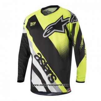 2020 Motocross Ciclismo Maglie Alpinestars Manica Lunga Nero Giallo