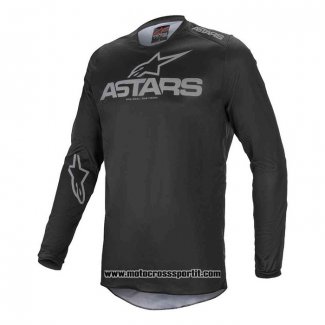 2020 Motocross Ciclismo Maglie Alpinestars Manica Lunga Nero