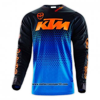 2020 Motocross Ciclismo Maglie KTM Manica Lunga Nero Blu