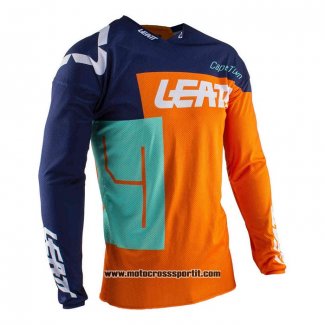 2020 Motocross Ciclismo Maglie Leatt Manica Lunga Arancione