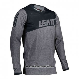 2020 Motocross Ciclismo Maglie Leatt Manica Lunga Nero Grigio