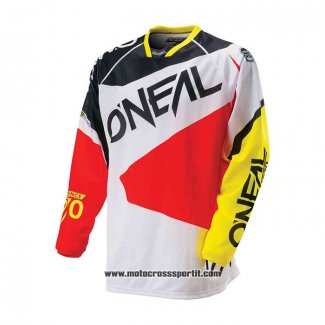 2020 Motocross Ciclismo Maglie Oneal Manica Lunga Bianco Rosso