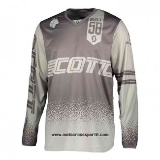 2020 Motocross Ciclismo Maglie Scott Manica Lunga Grigio