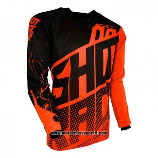 2020 Motocross Ciclismo Maglie Shot Manica Lunga Arancione