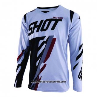 2020 Motocross Ciclismo Maglie Shot Manica Lunga Bianco