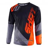 2020 Motocross Ciclismo Maglie Shot Manica Lunga Nero Arancione