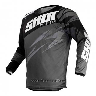 2020 Motocross Ciclismo Maglie Shot Manica Lunga Nero