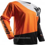 2020 Motocross Ciclismo Maglie Thor Manica Lunga Arancione Nero