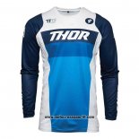 2020 Motocross Ciclismo Maglie Thor Manica Lunga Blu Bianco