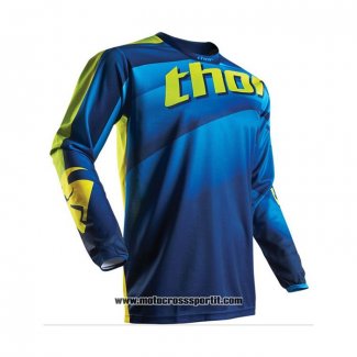 2020 Motocross Ciclismo Maglie Thor Manica Lunga Blu