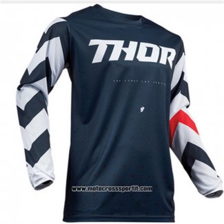 2020 Motocross Ciclismo Maglie Thor Manica Lunga Scuro Blu