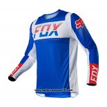 2021 FOX Motocross Ciclismo Maglie Manica Lunga Blu Bianco