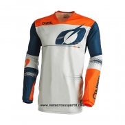 2021 Oneal Motocross Ciclismo Maglie Manica Lunga Arancione Bianco