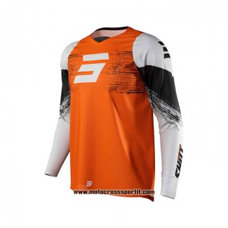 2021 Shot Motocross Ciclismo Maglie Manica Lunga Arancione Bianco