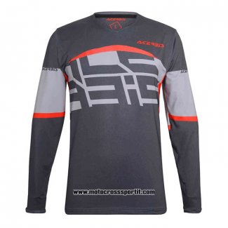 2020 Motocross Ciclismo Maglie Acerbis Manica Lunga Grigio Rosso