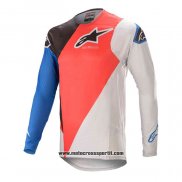 2020 Motocross Ciclismo Maglie Alpinestars Manica Lunga Blu Rosso