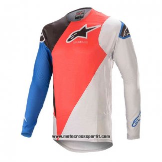 2020 Motocross Ciclismo Maglie Alpinestars Manica Lunga Blu Rosso