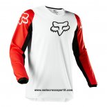 2020 Motocross Ciclismo Maglie FOX Manica Lunga Bianco Rosso