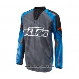 2020 Motocross Ciclismo Maglie KTM Manica Lunga Grigio Blu