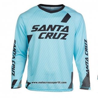 2020 Motocross Ciclismo Maglie Santa Cruz Manica Lunga Blu