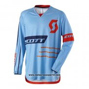 2020 Motocross Ciclismo Maglie Scott Manica Lunga Blu