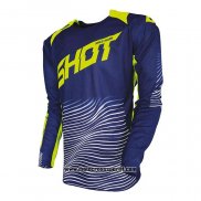 2020 Motocross Ciclismo Maglie Shot Manica Lunga Blu